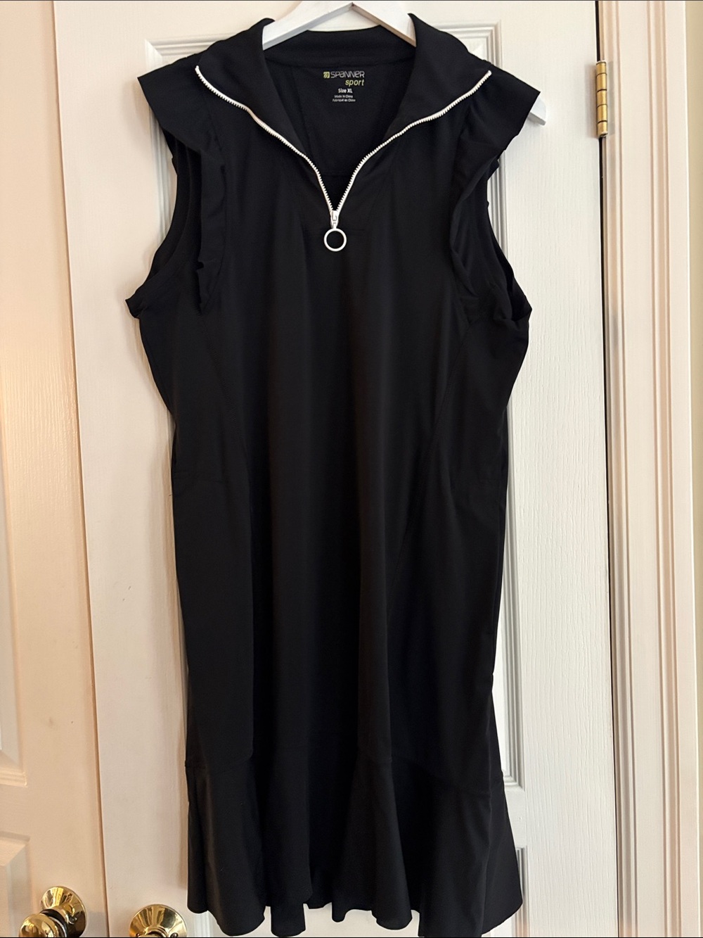 Black and white athletic style dress by Spanner Sport